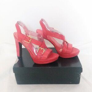 Lauren By Ralph Lauren Serrata Crocodile Pattern Heels Platform Shoes 7.5